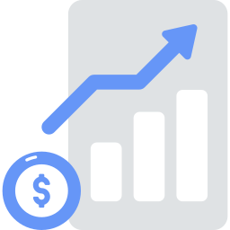 Increase in income/finance icon