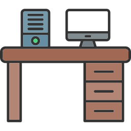 Office desk icon