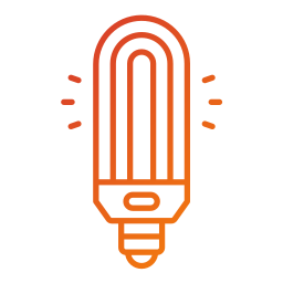 Neon light bulb icon