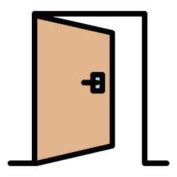 puerta abierta icono