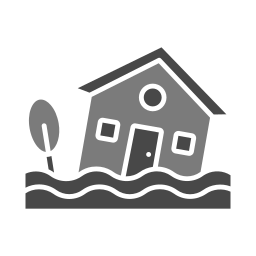 casa inundada Ícone