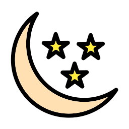 luna y estrellas icono