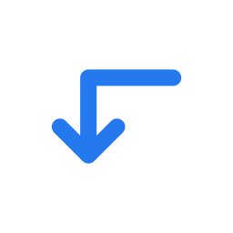 freccia in basso a sinistra icona