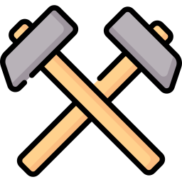 gekruiste hamers icoon