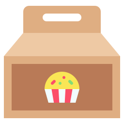 caja de pastel icono