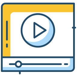 video aprendizaje icono