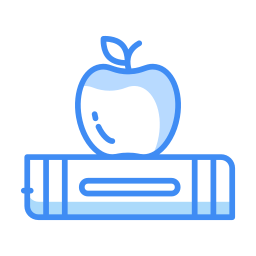 manzana en libro icono