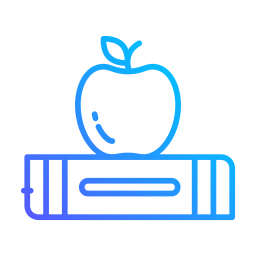manzana en libro icono