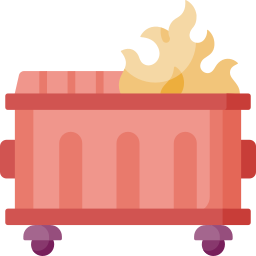 incendio nel cassonetto icona