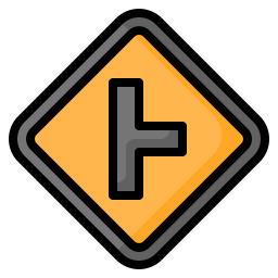strada laterale a destra icona