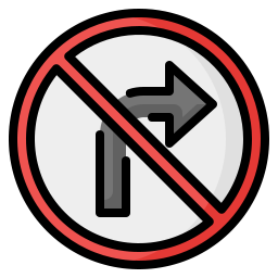 No turn right icon