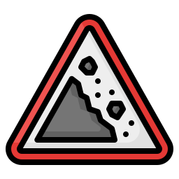 Falling rocks icon