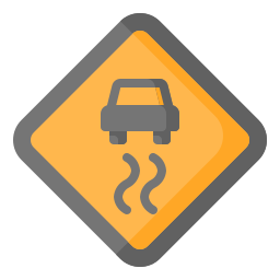 Slippery road icon