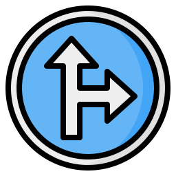 직진 또는 우회전 icon