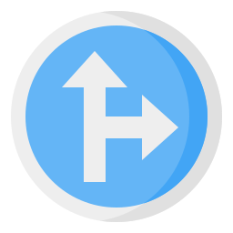 직진 또는 우회전 icon