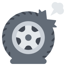 Punctured tire icon