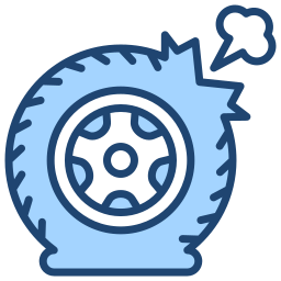 Punctured tire icon