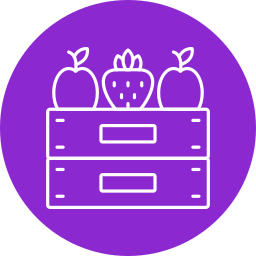 caja de frutas icono