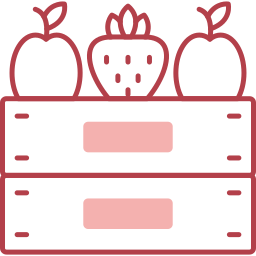 Коробка с фруктами иконка