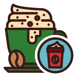 Cream coffee icon