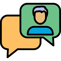 Chat with collage icon