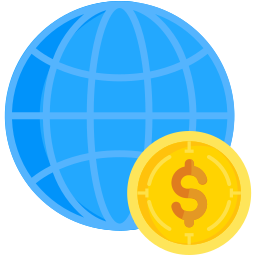 signo de dólar en línea icono