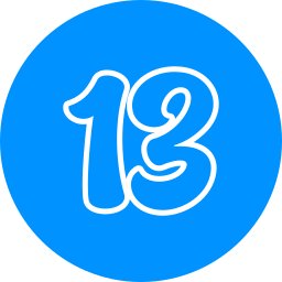 número 13 icono