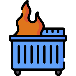 feuer im müllcontainer icon