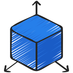 cubo 3d icona