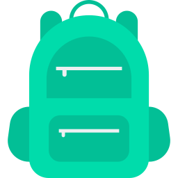 Travel bag tramping icon