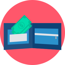 Cash wallet icon