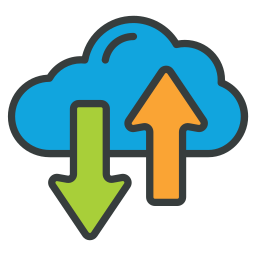 trasferimento cloud icona