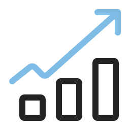 grafico di crescita icona