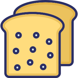 burro a fette di pane icona