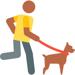 犬を連れて散歩をしている icon