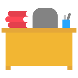 Teacher desk icon