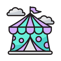 Circus tent icon