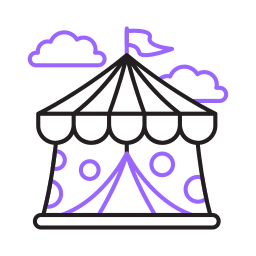 Circus tent icon