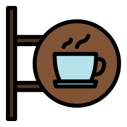 Coffee shop sign icon