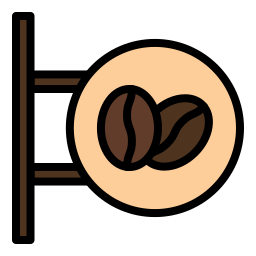 Coffee shop sign icon