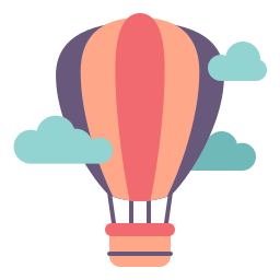 Hot air balloon icon