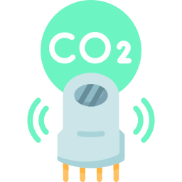 sensore di anidride carbonica icona