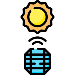 lichtsensor op zonnecel icoon