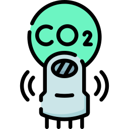 sensor de dióxido de carbono icono