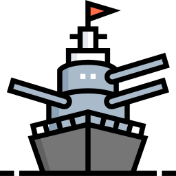 barco militar icono