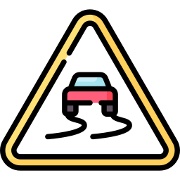 Slippery road icon