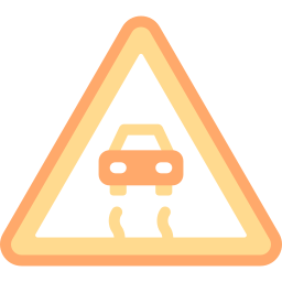 Slippery road icon