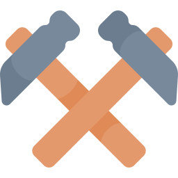 Crossed hammers icon
