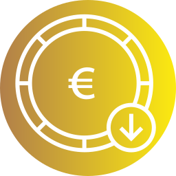 Евро монета иконка