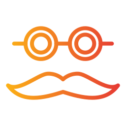 lunettes et moustache Icône